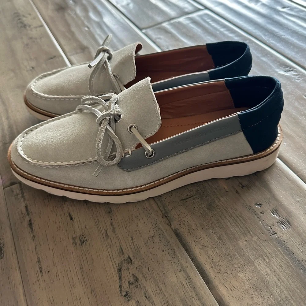 New men’s French connection gray suede loafer boat shoes sz 40